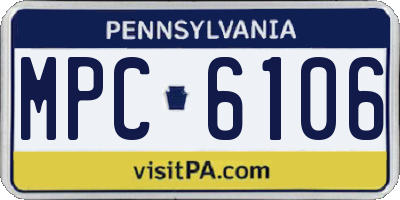 PA license plate MPC6106
