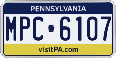 PA license plate MPC6107