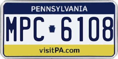 PA license plate MPC6108