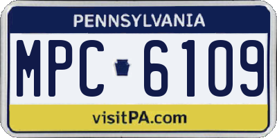 PA license plate MPC6109