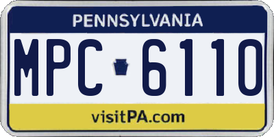 PA license plate MPC6110
