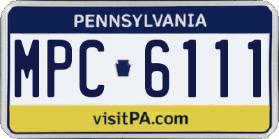 PA license plate MPC6111
