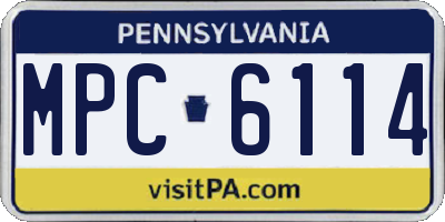 PA license plate MPC6114