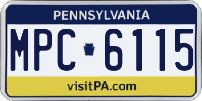 PA license plate MPC6115