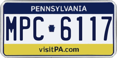 PA license plate MPC6117