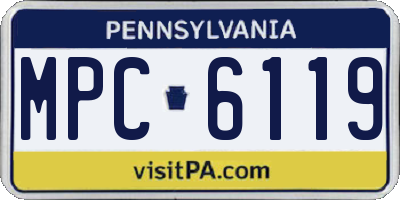 PA license plate MPC6119
