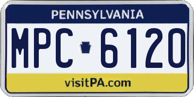 PA license plate MPC6120