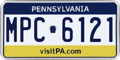 PA license plate MPC6121