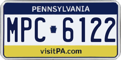 PA license plate MPC6122