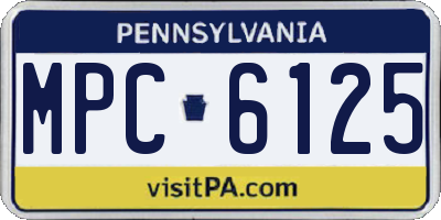 PA license plate MPC6125