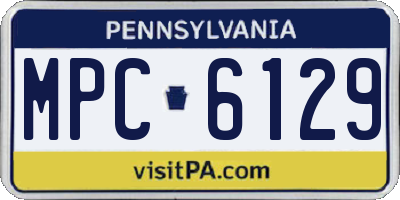 PA license plate MPC6129