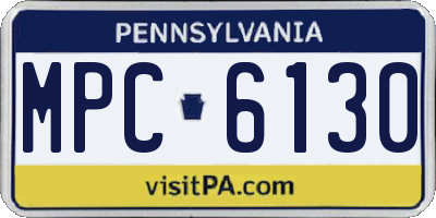 PA license plate MPC6130