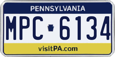 PA license plate MPC6134