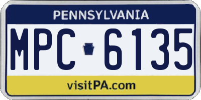 PA license plate MPC6135