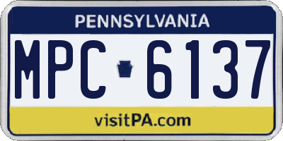 PA license plate MPC6137