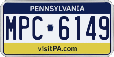 PA license plate MPC6149