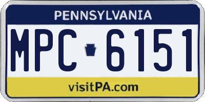 PA license plate MPC6151