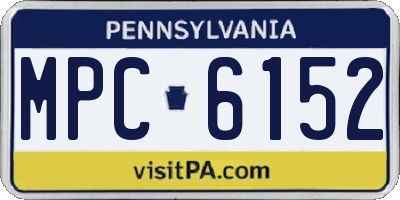 PA license plate MPC6152