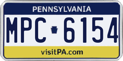 PA license plate MPC6154