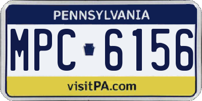 PA license plate MPC6156