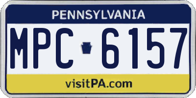 PA license plate MPC6157