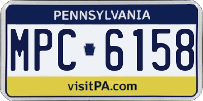 PA license plate MPC6158