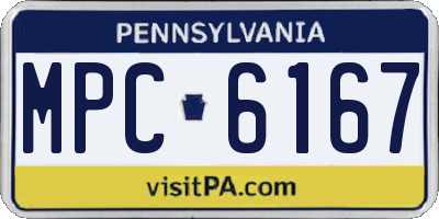 PA license plate MPC6167