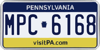 PA license plate MPC6168