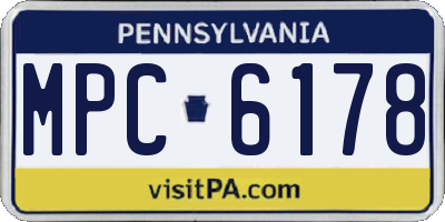 PA license plate MPC6178