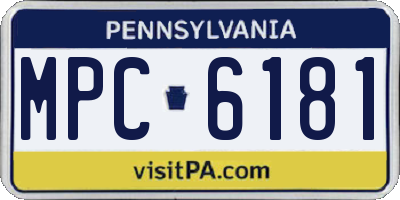 PA license plate MPC6181