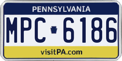 PA license plate MPC6186