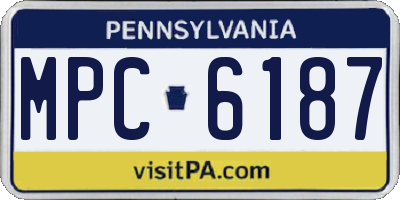 PA license plate MPC6187