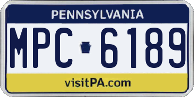 PA license plate MPC6189