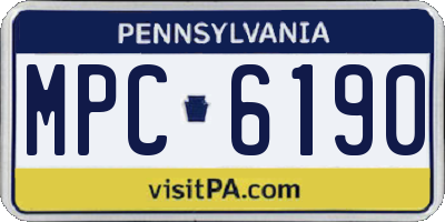 PA license plate MPC6190