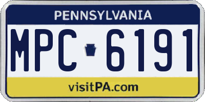 PA license plate MPC6191