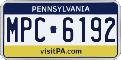 PA license plate MPC6192