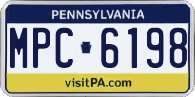PA license plate MPC6198