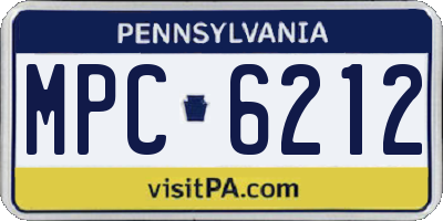 PA license plate MPC6212