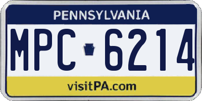 PA license plate MPC6214