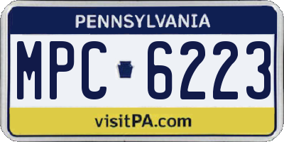 PA license plate MPC6223