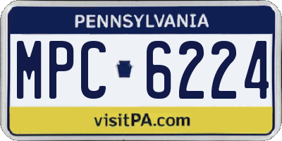 PA license plate MPC6224