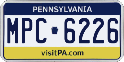 PA license plate MPC6226
