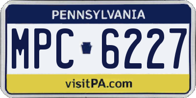 PA license plate MPC6227