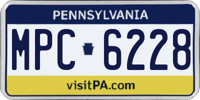 PA license plate MPC6228