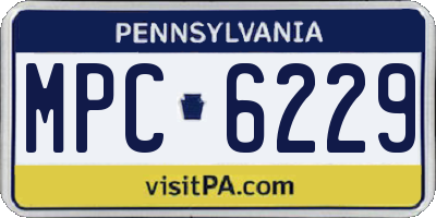 PA license plate MPC6229