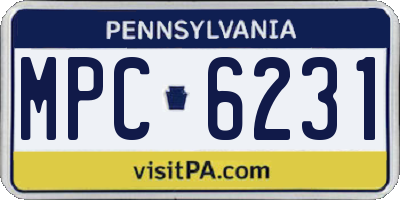 PA license plate MPC6231