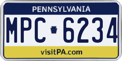 PA license plate MPC6234