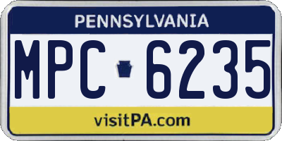 PA license plate MPC6235