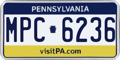 PA license plate MPC6236