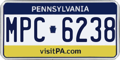 PA license plate MPC6238